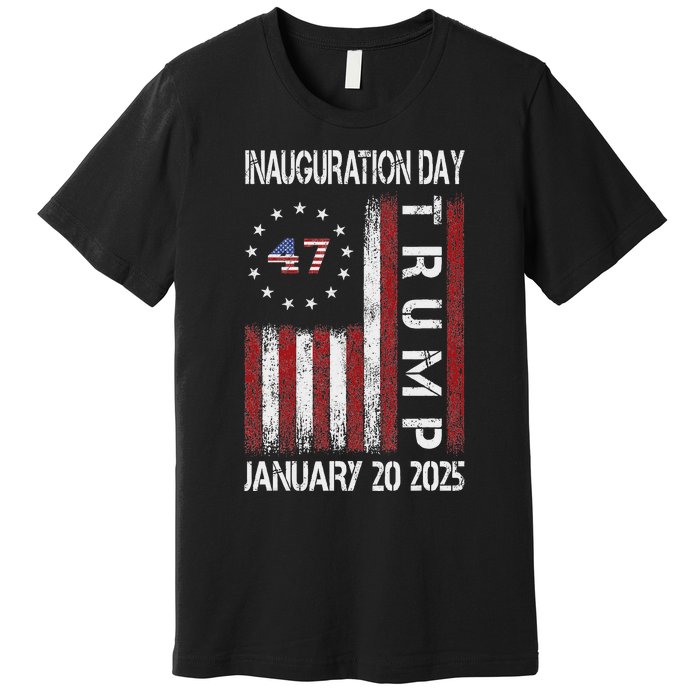 Donald Trump Inauguration Day 2025 47th President Usa Flag Premium T-Shirt