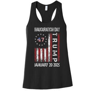 Donald Trump Inauguration Day 2025 47th President Usa Flag Women's Racerback Tank