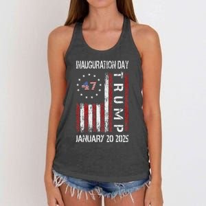 Donald Trump Inauguration Day 2025 47th President Usa Flag Women's Knotted Racerback Tank