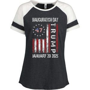 Donald Trump Inauguration Day 2025 47th President Usa Flag Enza Ladies Jersey Colorblock Tee