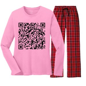 Donald Trump Is Your President Qr Trump Women's Long Sleeve Flannel Pajama Set 