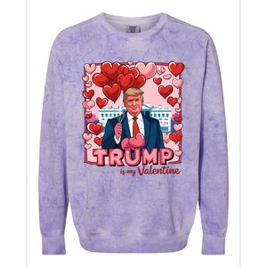 Donald Trump Is My Valentine Funny Trump Lovers Colorblast Crewneck Sweatshirt