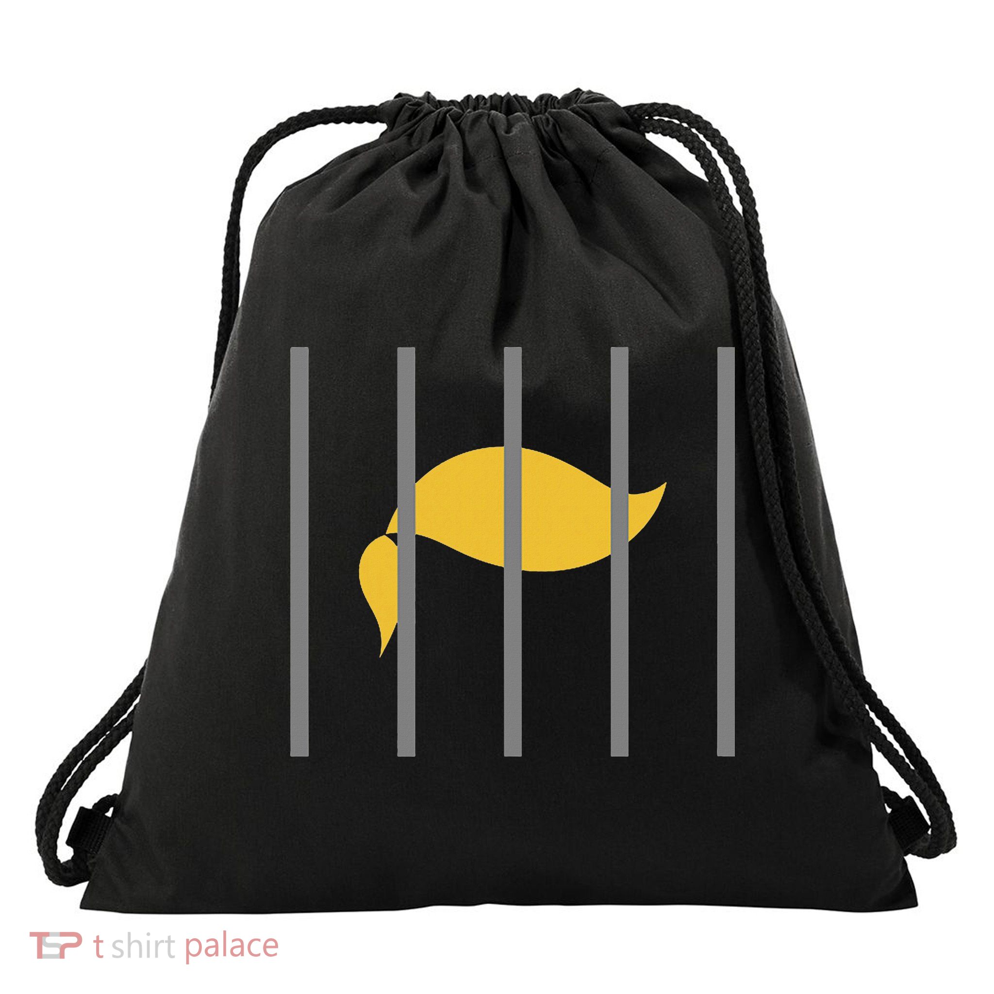 Donald Trump Impeach Anti Trump Behind Bars Drawstring Bag