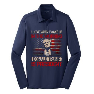 Donald Trump Is My President Silk Touch Performance Long Sleeve Polo