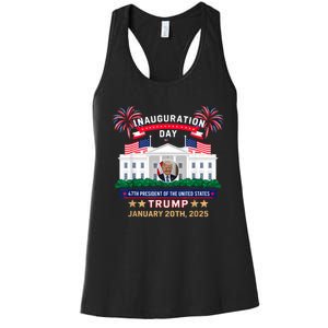 Donald Trump Inauguration Day 2025 47th President 47 Us Flag Women's Racerback Tank