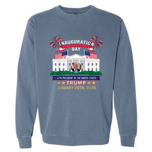 Donald Trump Inauguration Day 2025 47th President 47 Us Flag Garment-Dyed Sweatshirt