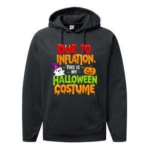 Due To Inflation This Is My Halloween Costume Funny Performance Fleece Hoodie