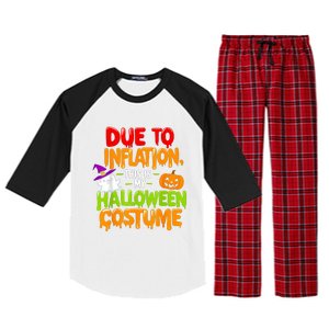 Due To Inflation This Is My Halloween Costume Funny Raglan Sleeve Pajama Set