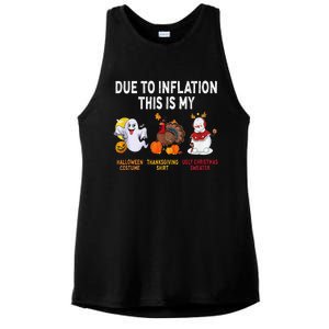 Due To Inflation This Is My Halloween Thanksgiving Christmas Ladies PosiCharge Tri-Blend Wicking Tank