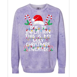 Due To Inflation Ugly Christmas Sweaters Funny Colorblast Crewneck Sweatshirt