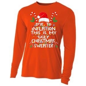 Due To Inflation Ugly Christmas Sweaters Funny Cooling Performance Long Sleeve Crew