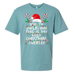 Due To Inflation Ugly Christmas Sweaters Funny Sueded Cloud Jersey T-Shirt