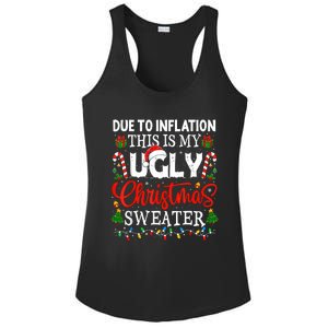 Due To Inflation Ugly Christmas Sweaters Funny Ladies PosiCharge Competitor Racerback Tank