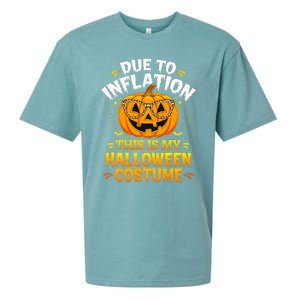 Due To Inflation This Is My Halloween Custome Pumpkin Funny Sueded Cloud Jersey T-Shirt