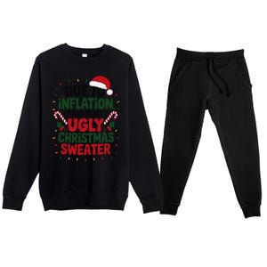 Due To Inflation This Is My Ugly Sweater For Christmas Premium Crewneck Sweatsuit Set