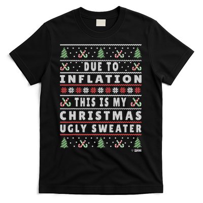 Due To Inflation Ugly Christmas Sweater, Funny Xmas Quote T-Shirt