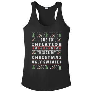 Due To Inflation Ugly Christmas Sweater, Funny Xmas Quote Ladies PosiCharge Competitor Racerback Tank