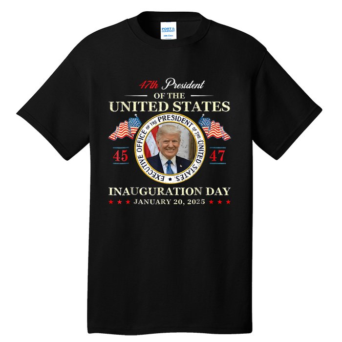 Donald Trump Inauguration Day 2025 47th President Usa Flag Tall T-Shirt