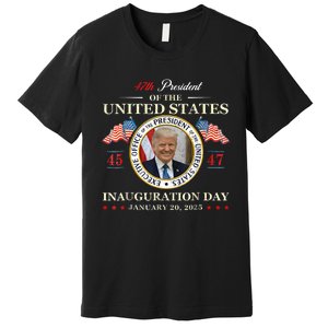 Donald Trump Inauguration Day 2025 47th President Usa Flag Premium T-Shirt