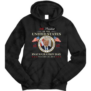 Donald Trump Inauguration Day 2025 47th President Usa Flag Tie Dye Hoodie