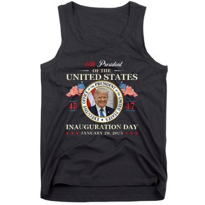 Donald Trump Inauguration Day 2025 47th President Usa Flag Tank Top