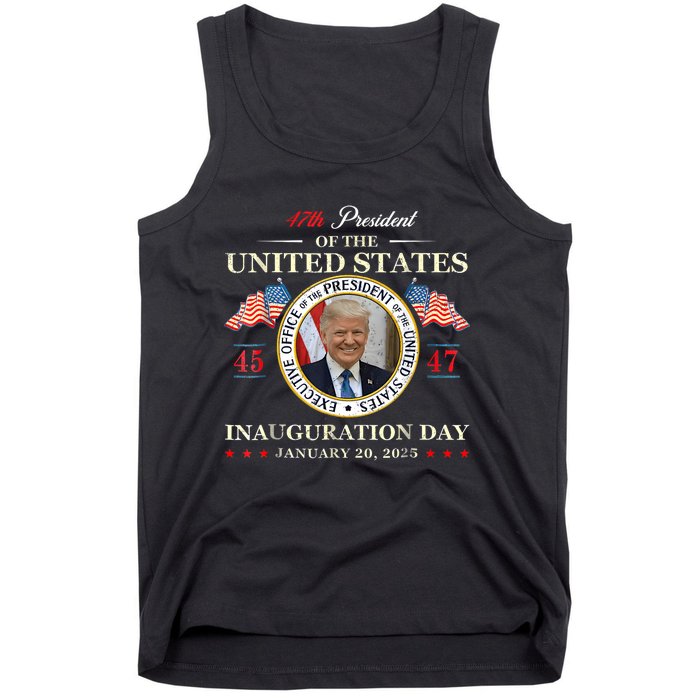 Donald Trump Inauguration Day 2025 47th President Usa Flag Tank Top