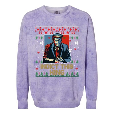 Donald Trump Indict This Ugly Christmas Funny Trump Ugly Christmas Colorblast Crewneck Sweatshirt