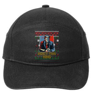 Donald Trump Indict This Ugly Christmas Funny Trump Ugly Christmas 7-Panel Snapback Hat