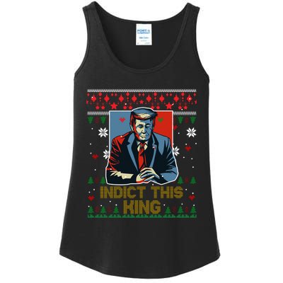 Donald Trump Indict This Ugly Christmas Funny Trump Ugly Christmas Ladies Essential Tank