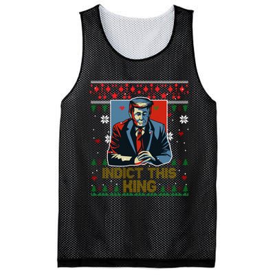 Donald Trump Indict This Ugly Christmas Funny Trump Ugly Christmas Mesh Reversible Basketball Jersey Tank