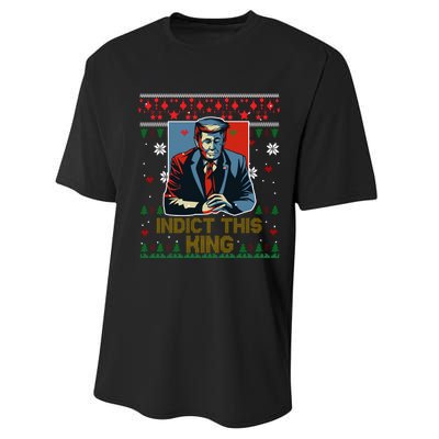 Donald Trump Indict This Ugly Christmas Funny Trump Ugly Christmas Performance Sprint T-Shirt