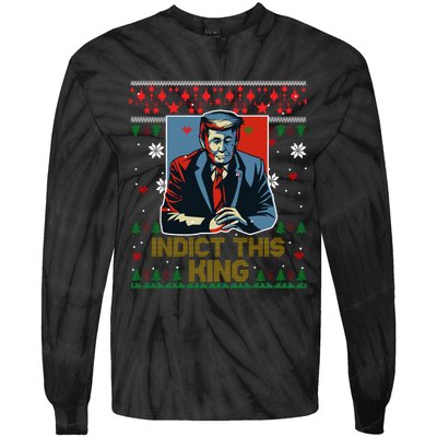 Donald Trump Indict This Ugly Christmas Funny Trump Ugly Christmas Tie-Dye Long Sleeve Shirt