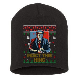 Donald Trump Indict This Ugly Christmas Funny Trump Ugly Christmas Short Acrylic Beanie