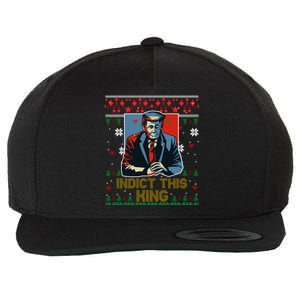 Donald Trump Indict This Ugly Christmas Funny Trump Ugly Christmas Wool Snapback Cap