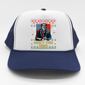 Donald Trump Indict This Ugly Christmas Funny Trump Ugly Christmas Trucker Hat