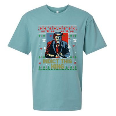 Donald Trump Indict This Ugly Christmas Funny Trump Ugly Christmas Sueded Cloud Jersey T-Shirt