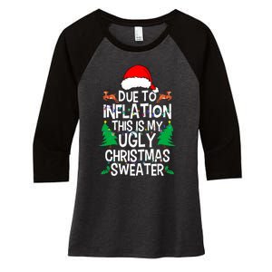 Due To Inflation This My Ugly Christmas Matching Women's Tri-Blend 3/4-Sleeve Raglan Shirt