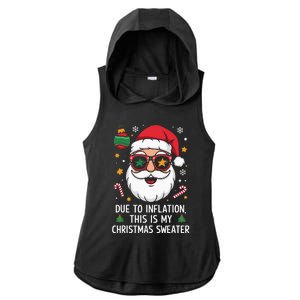 Due To Inflation Christmas Sweater Ladies PosiCharge Tri-Blend Wicking Draft Hoodie Tank