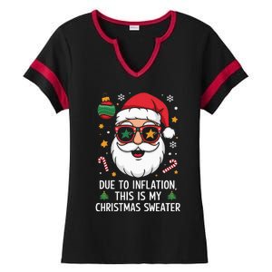 Due To Inflation Christmas Sweater Ladies Halftime Notch Neck Tee