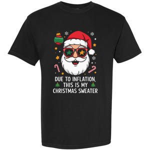 Due To Inflation Christmas Sweater Garment-Dyed Heavyweight T-Shirt