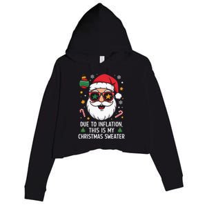 Due To Inflation Christmas Sweater Crop Fleece Hoodie