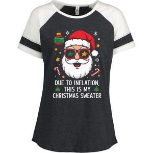 Due To Inflation Christmas Sweater Enza Ladies Jersey Colorblock Tee