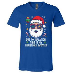 Due To Inflation Christmas Sweater V-Neck T-Shirt