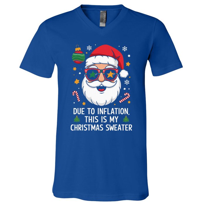 Due To Inflation Christmas Sweater V-Neck T-Shirt