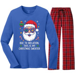 Due To Inflation Christmas Sweater Women's Long Sleeve Flannel Pajama Set 