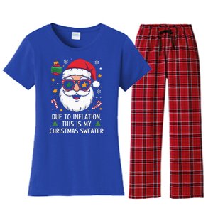 Due To Inflation Christmas Sweater Women's Flannel Pajama Set