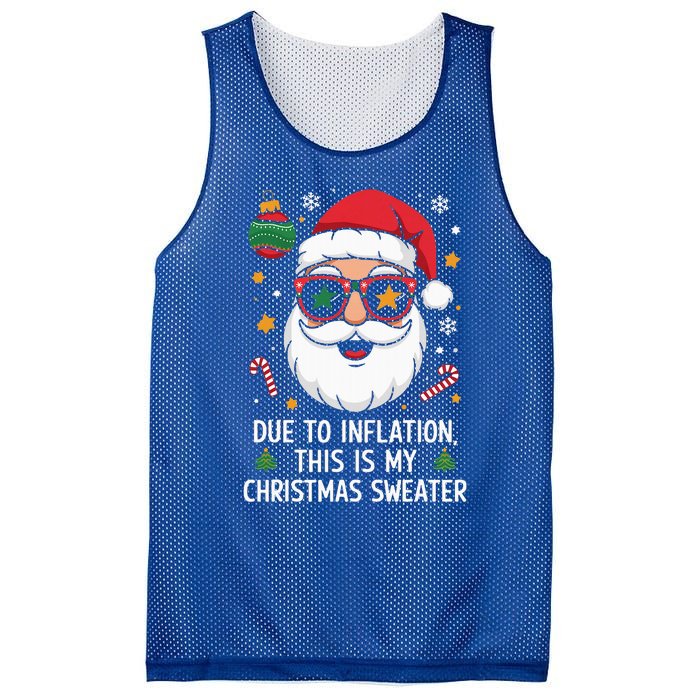 Due To Inflation Christmas Sweater Mesh Reversible Basketball Jersey Tank