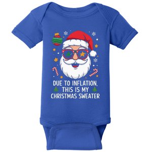 Due To Inflation Christmas Sweater Baby Bodysuit