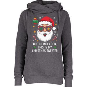 Due To Inflation Christmas Sweater Womens Funnel Neck Pullover Hood