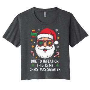 Due To Inflation Christmas Sweater Women's Crop Top Tee